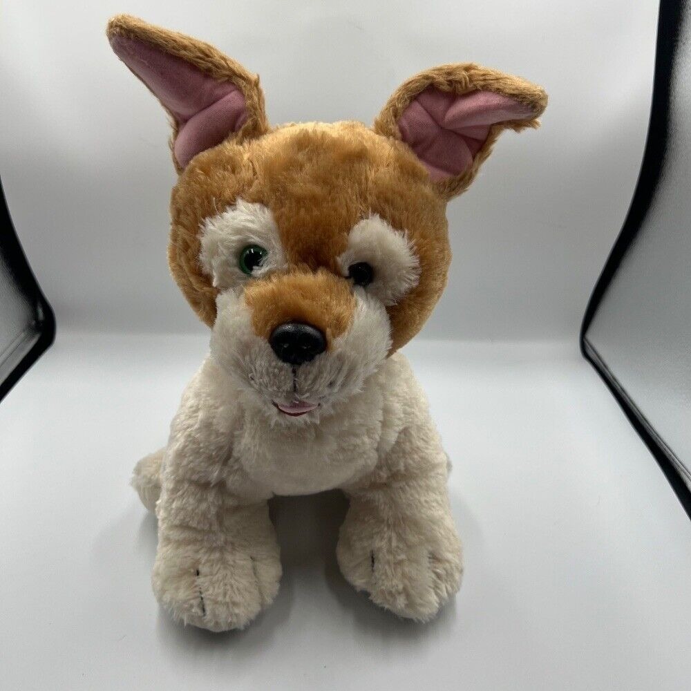 ✨Build a Bear Promise Pets Brown 'n' White Puppy Dog Plush 12" Green & Brown‎